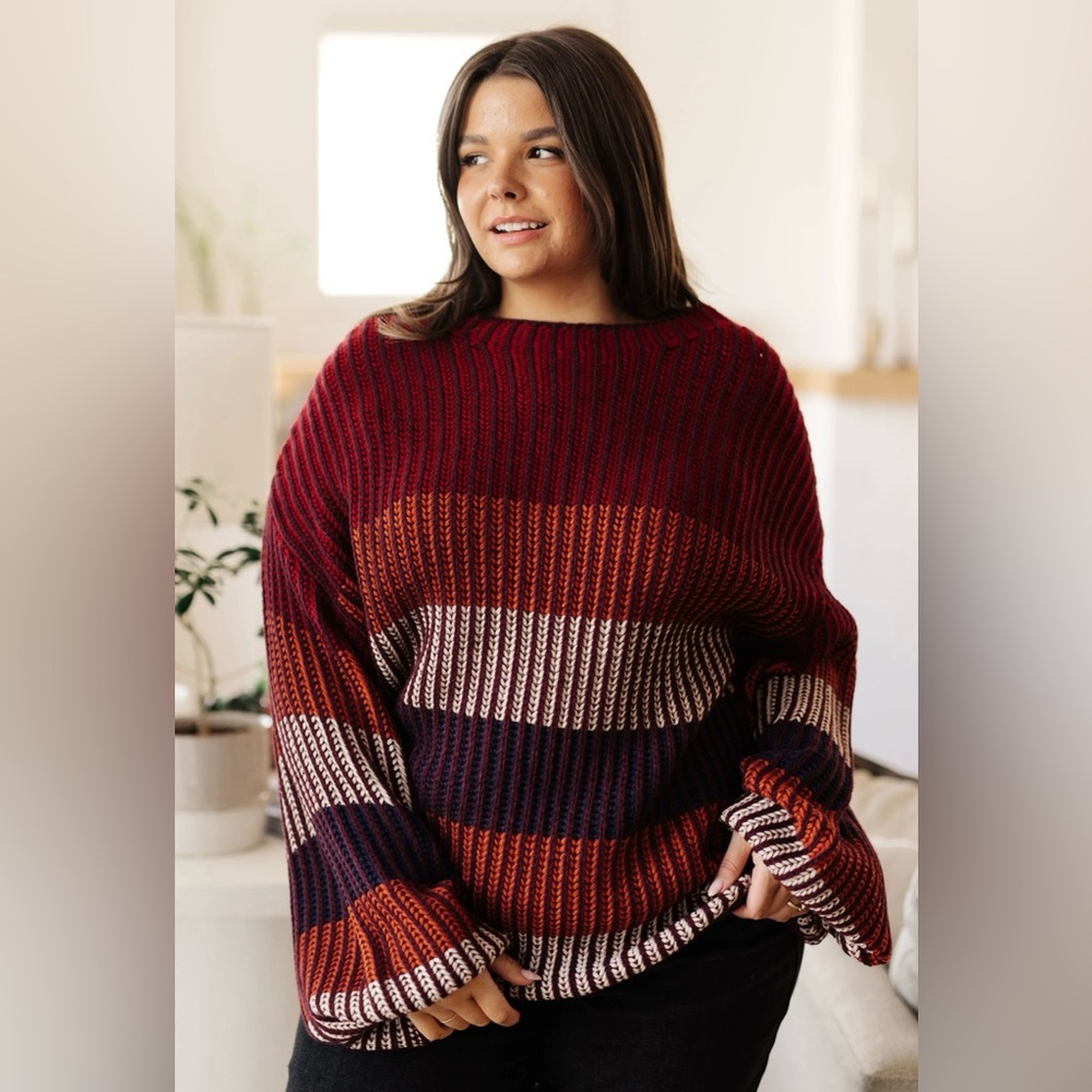 Women's Striped Multicolor Women's Knit Sweater Size 14/16